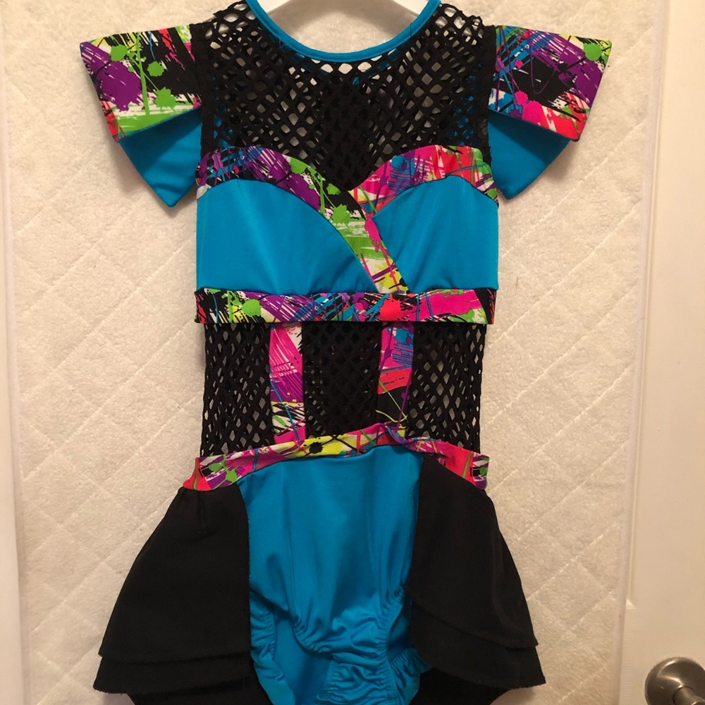Kelle Neon Splatter Jazz Costume Child Large